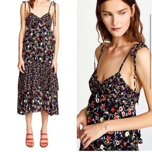 Club Monaco Suukyi Dress Floral Tiered Ruffle Size 10 Party NWOT V Neck spring‍